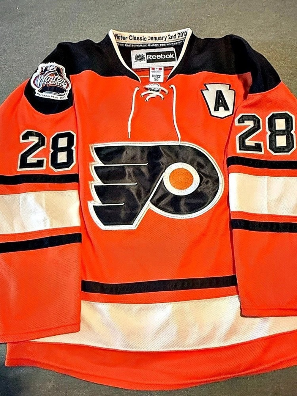 Authentic Reebok Winter Classic 2012 Claude Giroux #28 Jersey Philadelphia Flyer